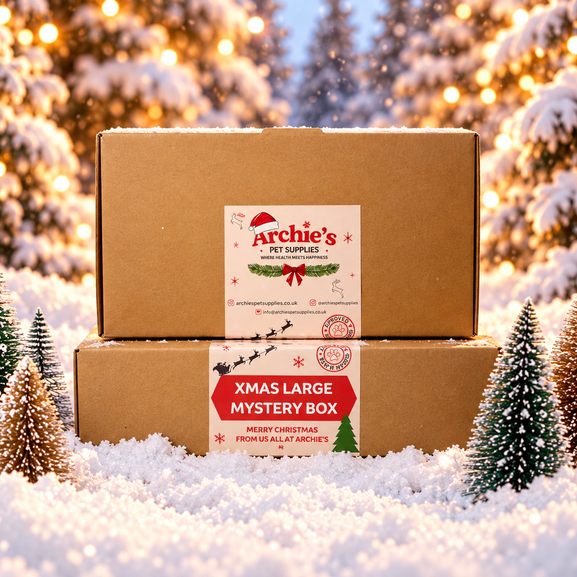 Christmas dog treat bundle box. Dog gift for christmas