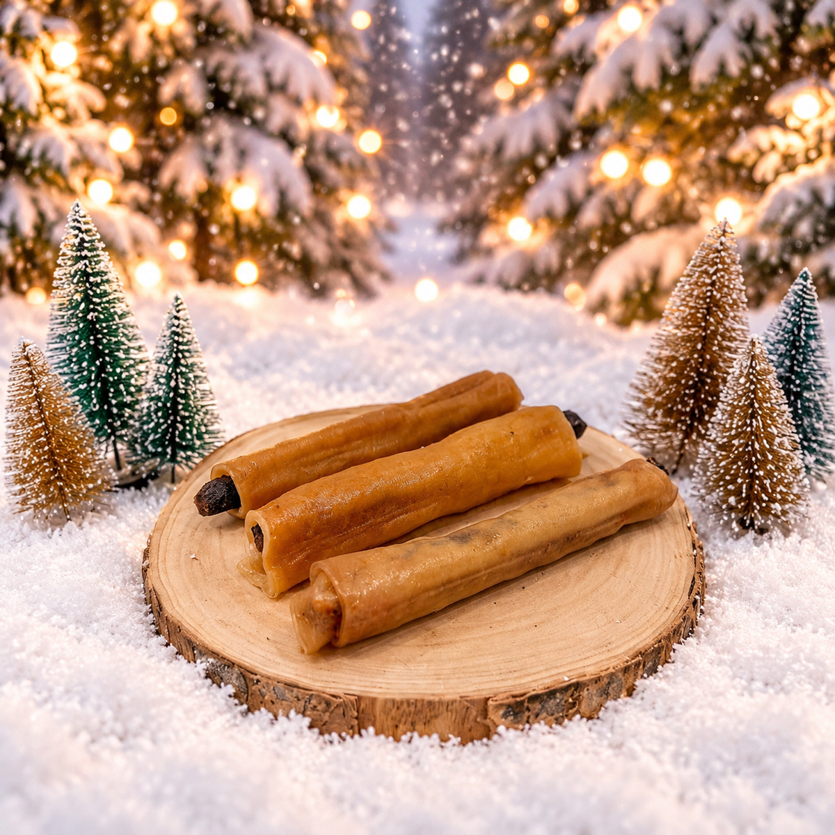 Pigs in blanket dog treat. Christmas dog treat