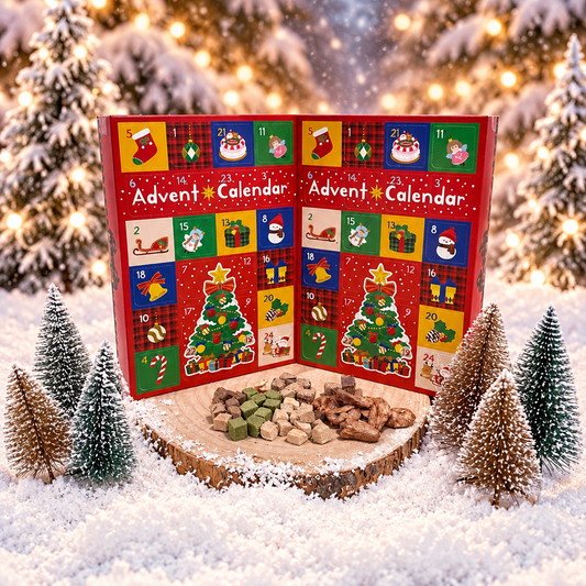 Advent calendar for cats and dogs. Freeze dried advent calendar.