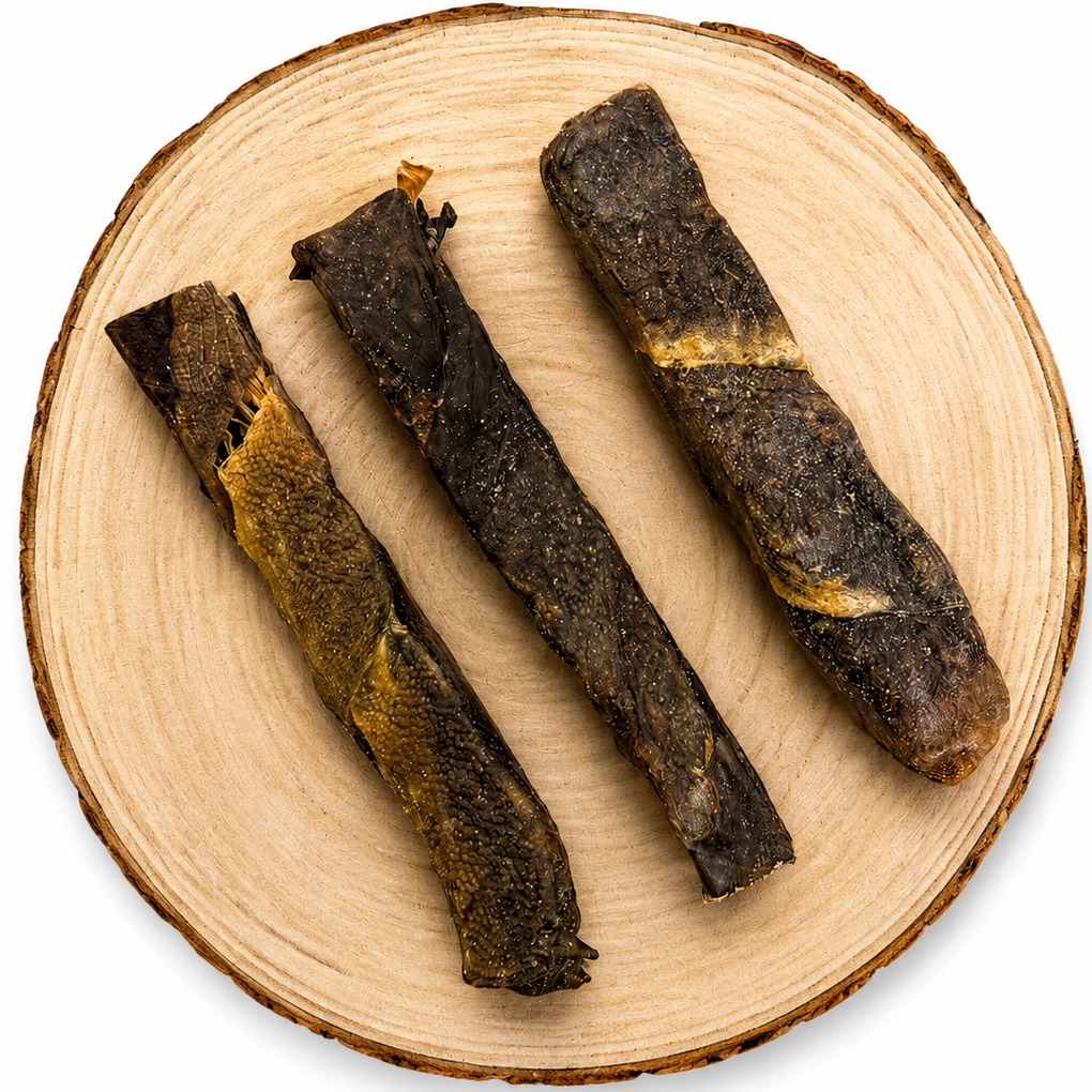 Fish skin dog treat. Air dried dog treat