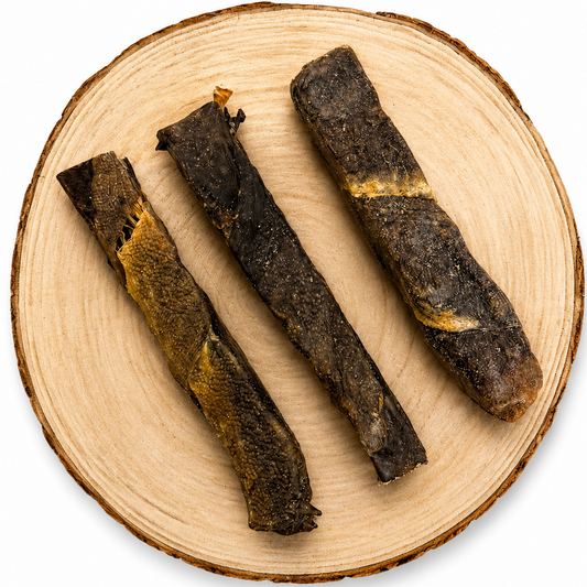 Fish skin dog treat. Air dried dog treat